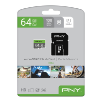 PNY Elite microSDXC UHS-I Class 10 U1 64GB With SD Adapter