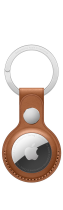 Apple AirTag Leather Key Ring Saddle Brown