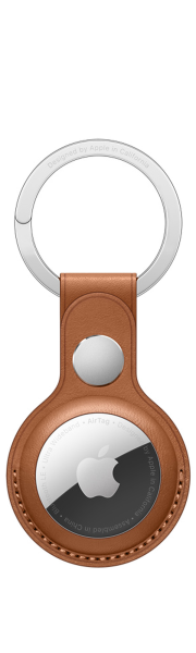 Apple AirTag Leather Key Ring Saddle Brown