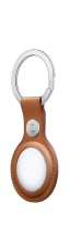 Apple AirTag Leather Key Ring Saddle Brown