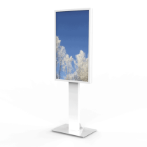 HI-ND Floorstand Standard 55″ portrait with casing, (Samsung 55″ OM/QM/QB/QMC/QH series) White