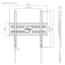 Brateck Large-Screen Compact Fixed TV Wall Mount (32"-75")