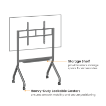 Brateck SlimLift Heavy-Duty TV Cart (55"-90")