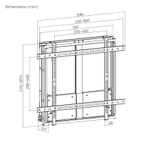 Brateck Manual Height-Adjustable Display Wall Mount (75"-90")