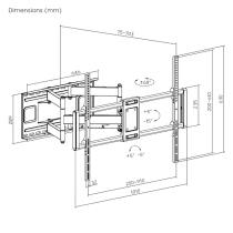 Brateck Heavy-Duty Full-Motion TV Wall Mount (60"-120")